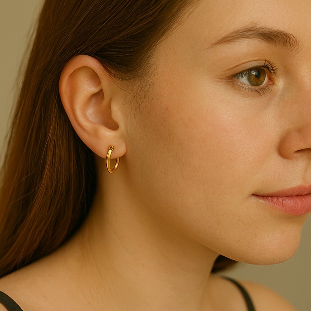 Clip on Hoop Earrings-NEW-Cartilage 8 Gold/Silvertone Non Piercings